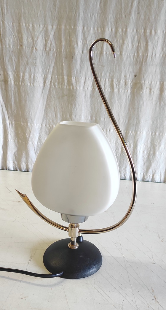 Image 1 of Arlus table lamp in brass and opaline glass - 1950s/60s