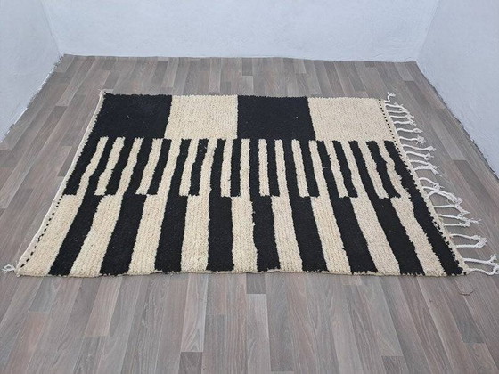 Vierkant vloerkleed 2/2 handgemaakt in het Atlasgebergte. – Vloerkleden en tapijten, Wool, Bohemian (photo 4 of 6)