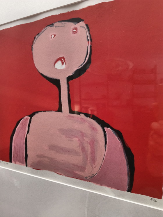Lithographie Nol Vonk art brut – Lithographies et sérigraphies, Glass, Paper (photo 3 of 7)