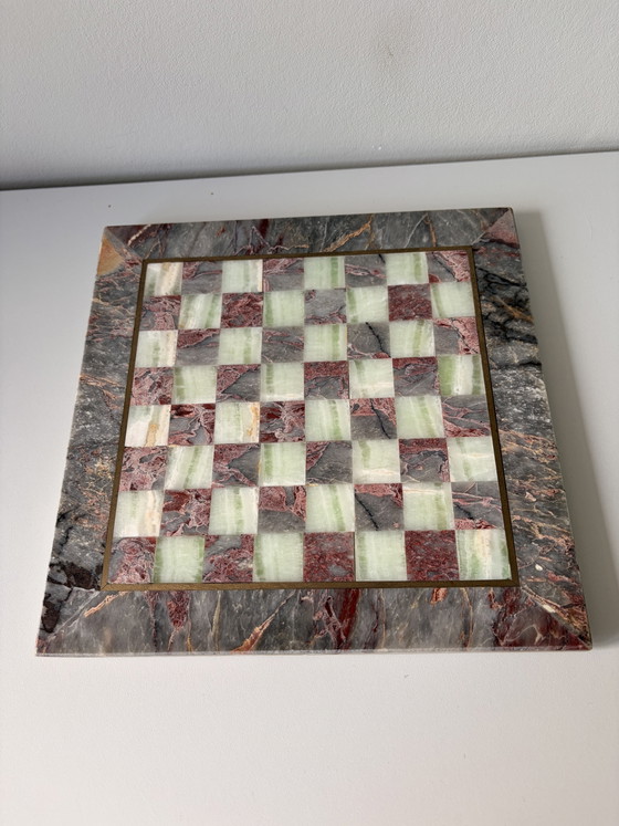 Image 1 of Vintage marmeren schaakspel