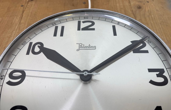 Image 1 of Vintage German Electric Wall Clock from Palmtag, 1960s
