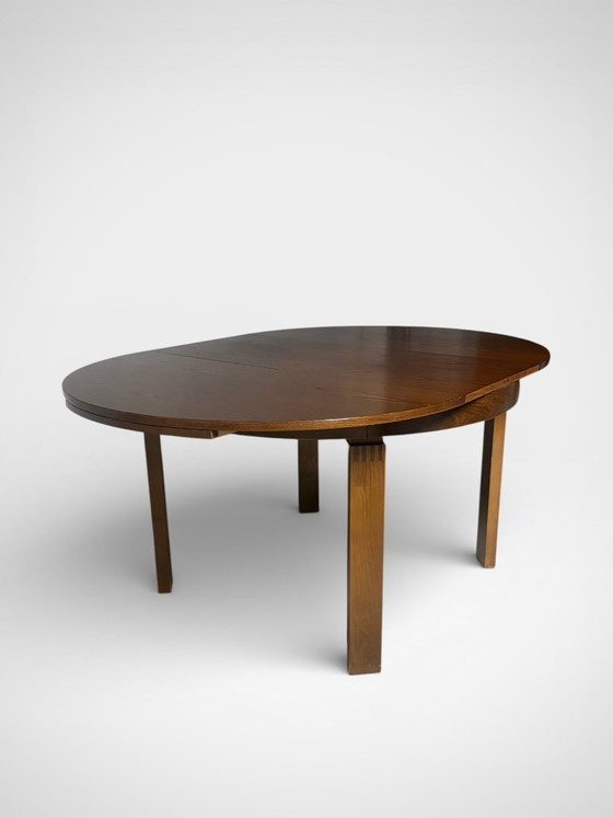 Image 1 of Vintage extendable brutalist round table from the 60s/70s