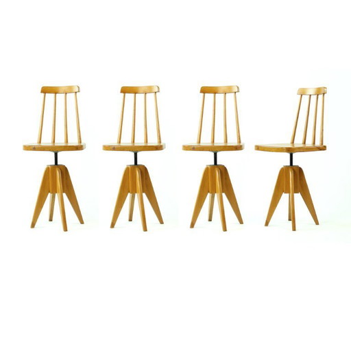 Set van 4 draaibare pianokrukken, Tsjechoslowakije, jaren 60