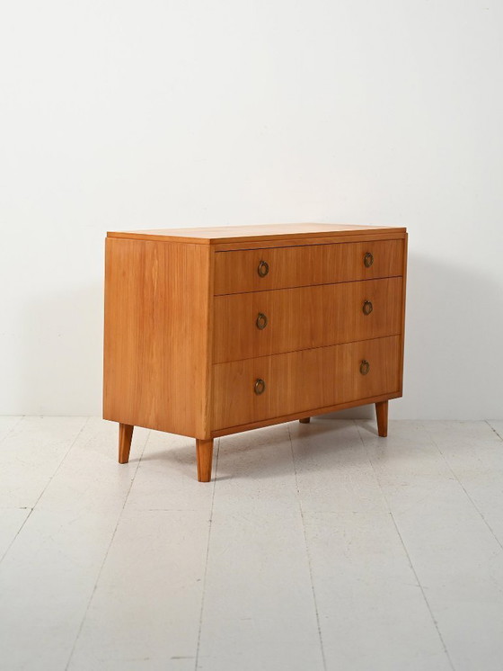 Image 1 of 1930s–40s Scandinavian Art Deco elm chest of drawers
