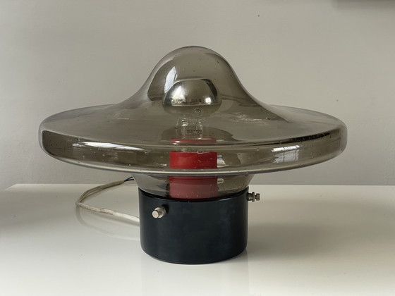 Image 1 of Vintage Space Age UFO Bubble Glass/ Smoke Glass Ceiling Lamp