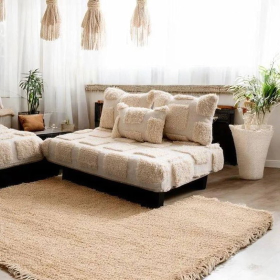 Image 1 of Set di cuscini da pavimento in lana marocchina fatti a mano