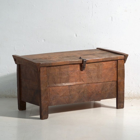 Antieke gesneden kist van grenenhout – Transsylvanië, circa 1900 – Opbergkast, Iron, Rustic (photo 7 of 40)