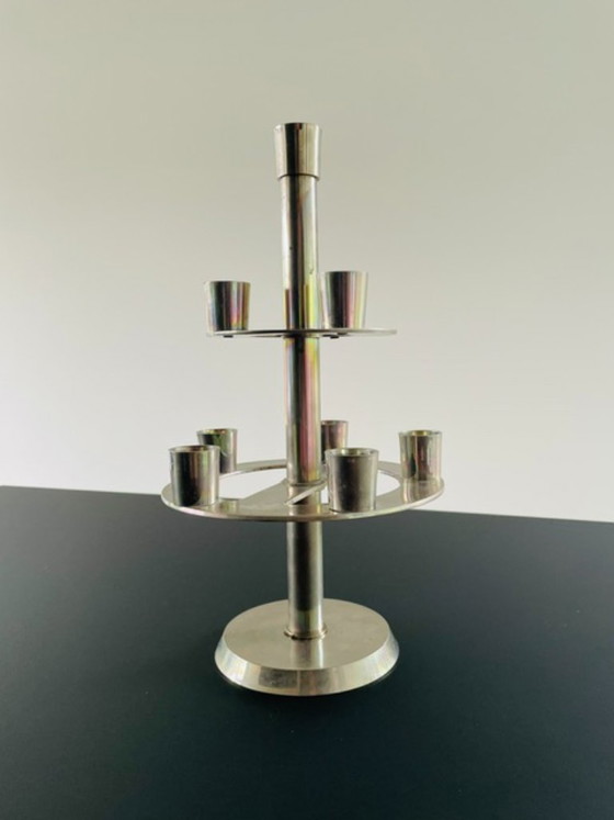 Image 1 of Kandelaar 9 kaarsen etagere metaal 30 cm
