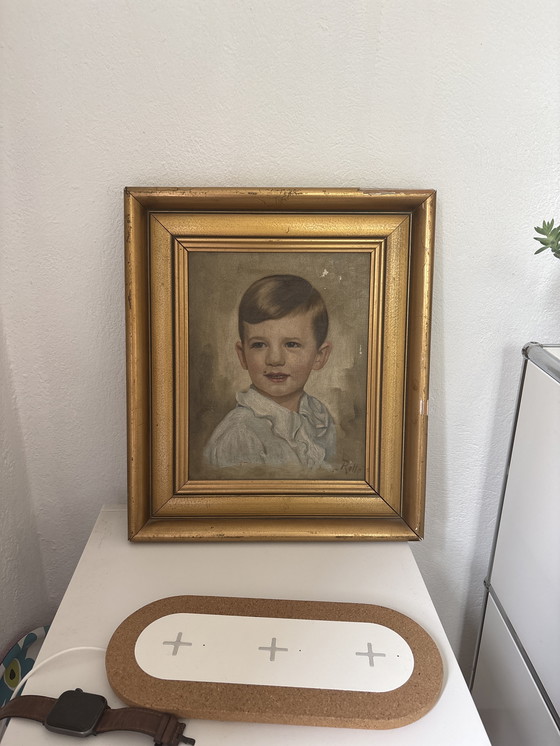 Image 1 of Dipinto a olio antico, ritratto di ragazzo