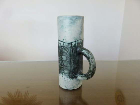 Image 1 of Taza de cerámica de Jacques Blin, parte de un servicio de naranjada, Francia, 1950.