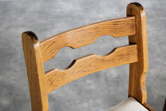 Image 1 of 4 sedie da pranzo brutaliste in rovere