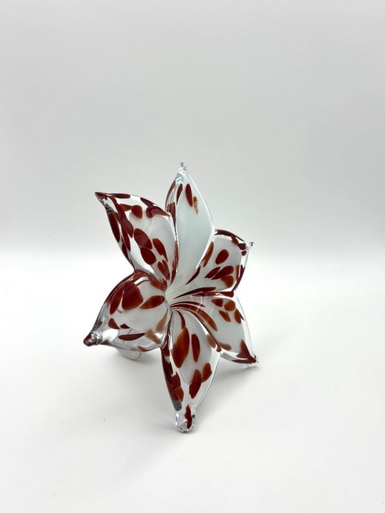 Image 1 of Paar handgefertigte Glasblumen aus Italien, nach venezianischer Murano-Tradition, Maße 15 x 15 x 9 cm