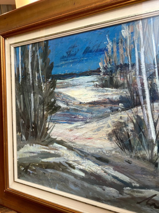 Oil on Canvas Landscape Painting by Lamberto Lamberti, 1970s, Paintings & Drawings (photo 7 of 9)