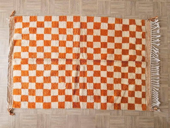 Oranje Marokkaans vloerkleed van natuurlijke wol, 250cm x 150cm – Vloerkleden en tapijten (photo 2 of 7)