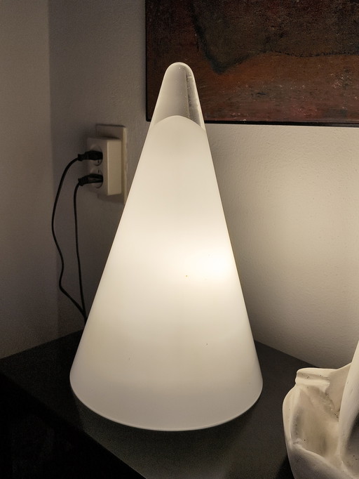 1980er vintage design Barbara Teepee Kegel Glas Tischlampe