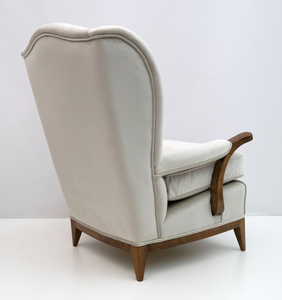 Image 1 of Attributed of Paolo Buffa Mid-Century Modern Italian Velvet Armchairs, 1950s