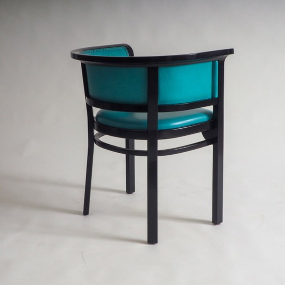 Image 1 of Poltrona nera con pelle turchese di Marcel Kammerer per Thonet