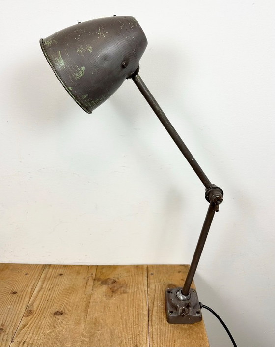 Image 1 of Brown Industrial Workshop Table Lamp, 1960s