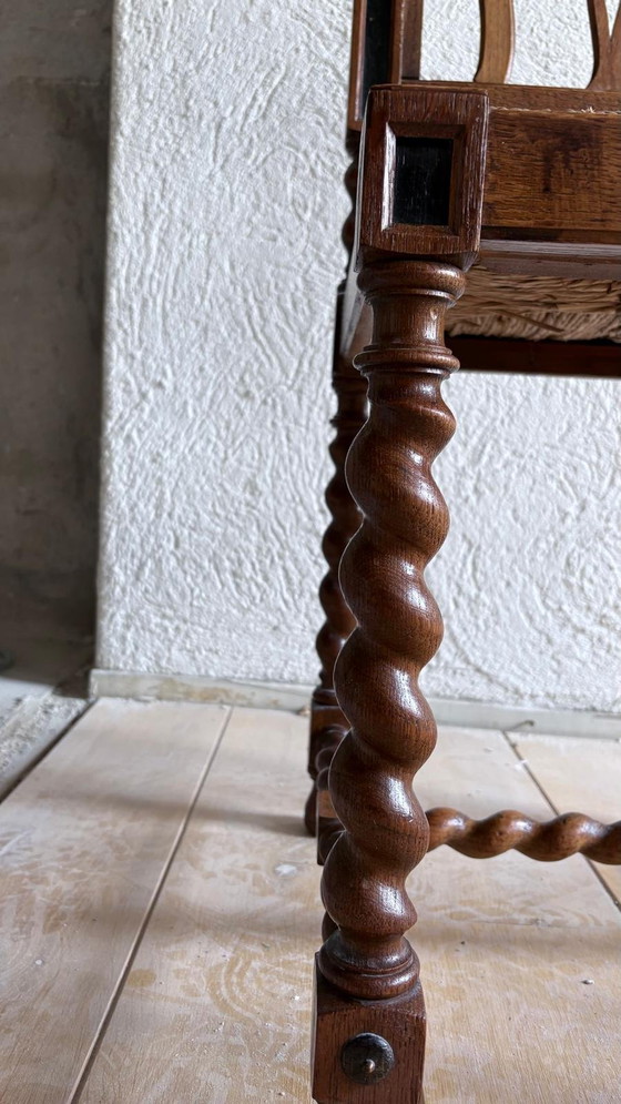 Image 1 of Eiken antieke set stoelen 