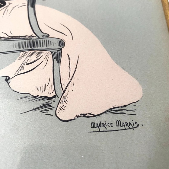 Image 1 of Set van 5 ingelijste illustraties van Maurice Marais, 19e eeuw