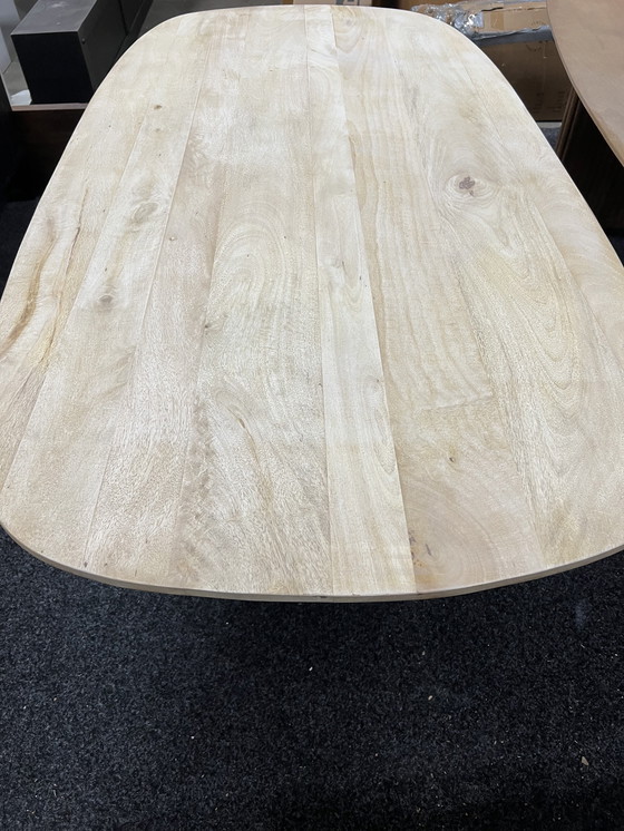 Image 1 of Mesa de comedor ovalada de madera de mango tropical, 200 cm