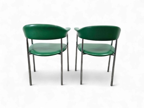 Image 1 of Ensemble de 2 chaises/fauteuils/méridiennes vintage vertes