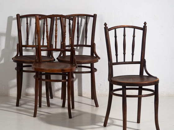 Antique Viennese style chairs (c.1920). Set of 4 pieces #4 – Dining chairs (photo 2 of 40)