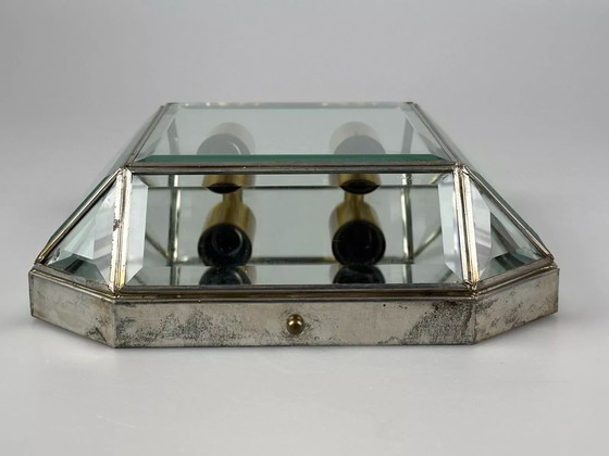 Image 1 of 60's 70's Applique murale verre & métal Vintage Space Age Design