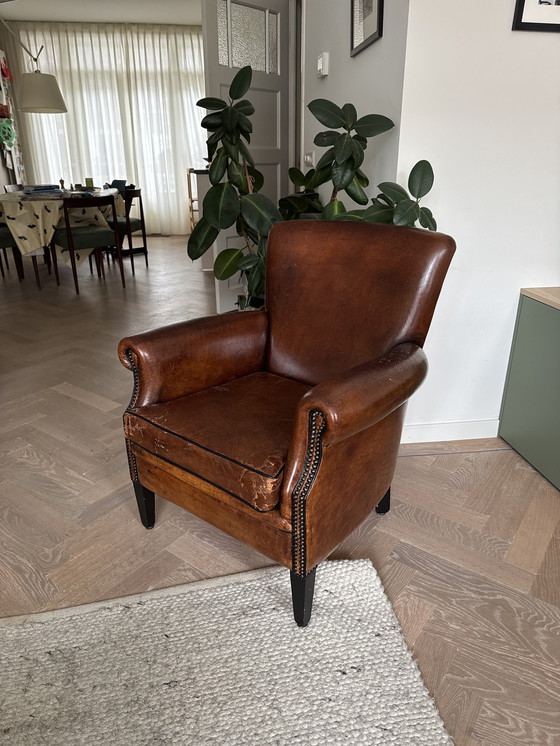 Image 1 of Schapenleren fauteuil
