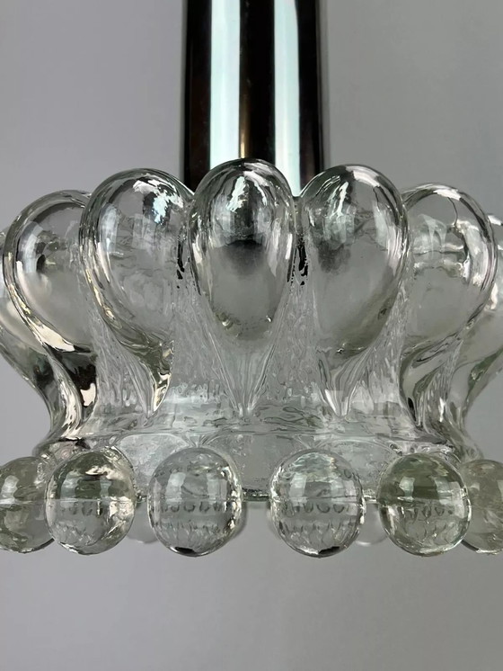 Image 1 of Lampada da soffitto anni '60 e '70, lampada a sospensione, bolla di vetro, design spaziale di metà secolo