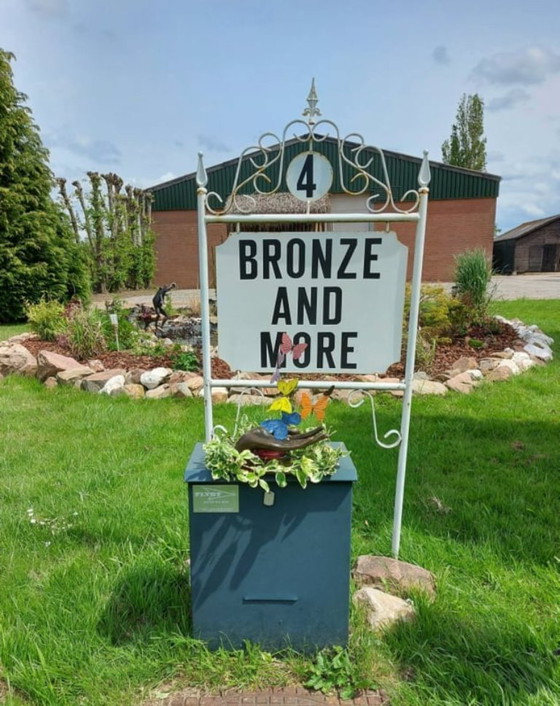 Image 1 of Fontaine grenouille en bronze avec libellule