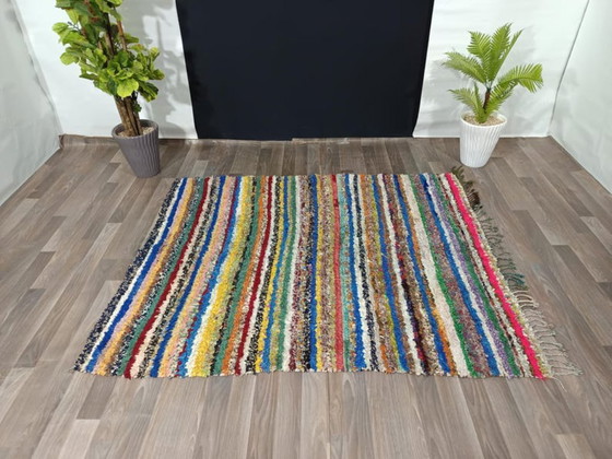 Image 1 of Mehrfarbige Berber-Tapis aus Leinen, 250 cm x 200 cm