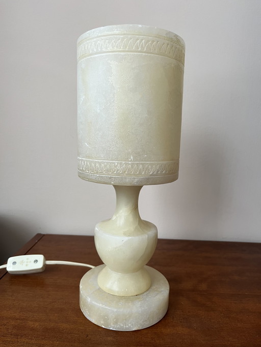 Vintage albasten tafellamp – sculpturaal design – jaren 70