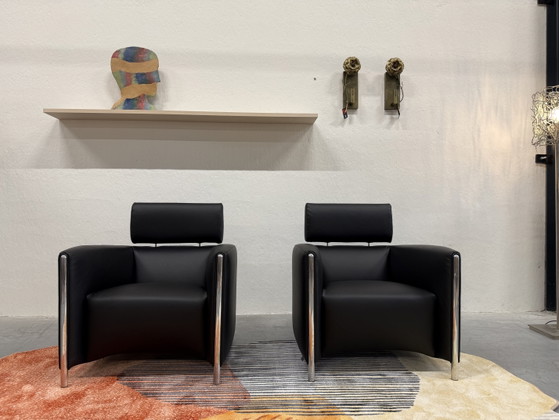 Image 1 of 2 Leolux Goncharov Sessel, schwarzes Leder