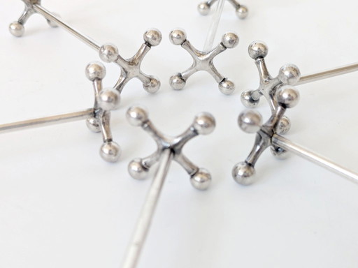 Set of 6 Vintage WMF Silver-Plated Jack Knife Rests, 1970s German Flatware