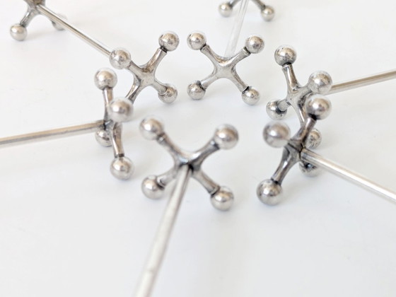 Image 1 of Set of 6 Vintage WMF Silver-Plated Jack Knife Rests, 1970s German Flatware