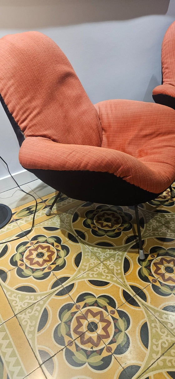 Paar Sessel im organischen Mid-Century Design – Textile (photo 7 of 7)