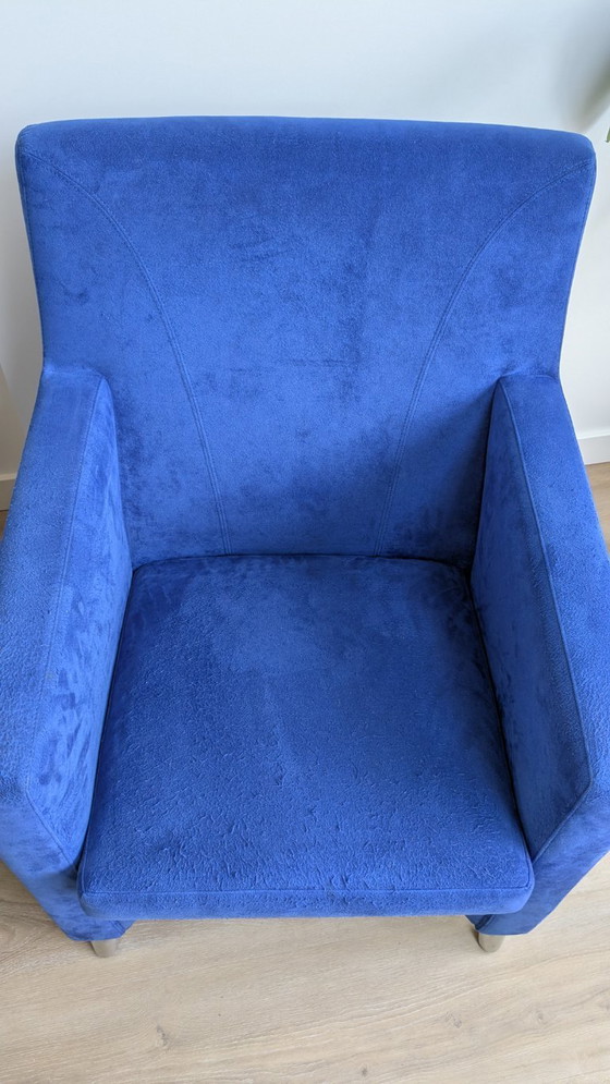 Image 1 of Leolux Dolcinea armchair - Suede cobalt blue - set of 2