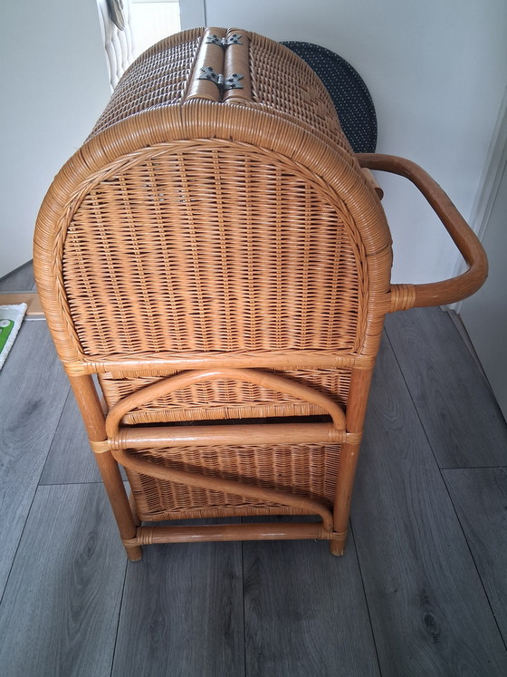 Image 1 of Vintage rotan opberger groot