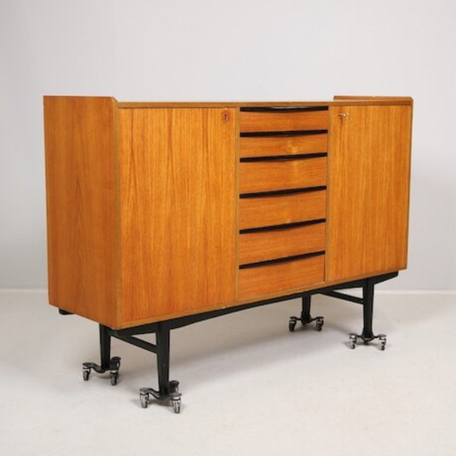 Scandinavian teak sideboard mini enfilade, Denmark 1960s