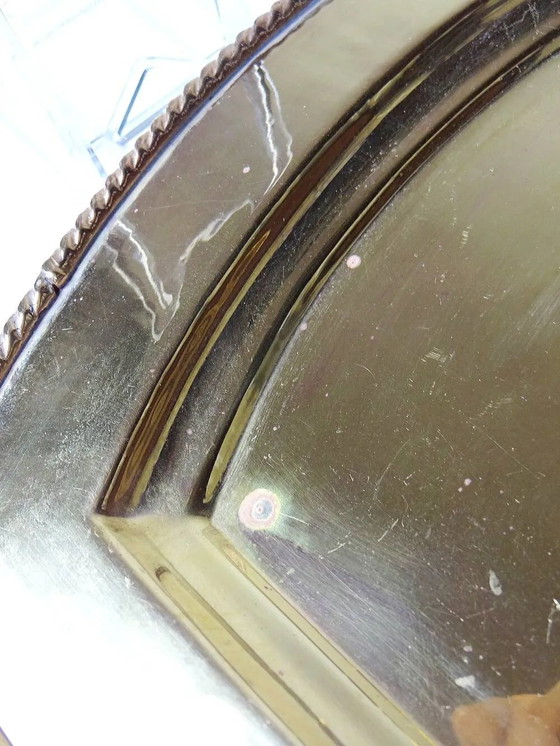 Small vintage brass tray with floral motif, Louis XVI style., Table accessories, Pink (photo 10 of 14)