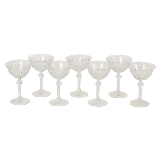 Set di 7 bicchieri da champagne in cristallo Regency Fidenza – glazen karaffen, Crystal
