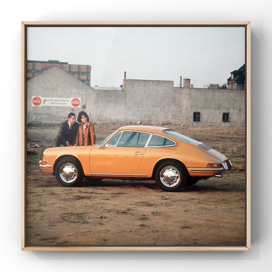 Image 1 of 1x Fine Art Print – Porsche 912 analog colors ochre/orange