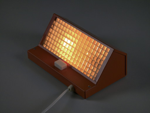 1970s Vintage ELIDUS Type 9000 Orange Metal Wall Light With Perforated Plastic Grid by Björn Svensson..