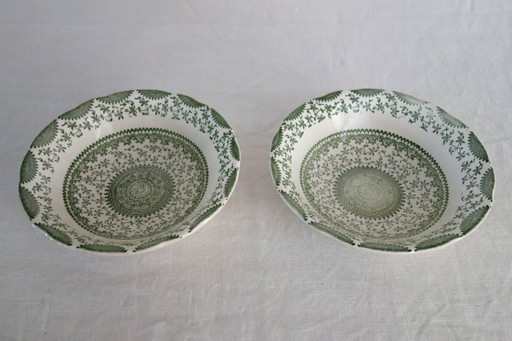 2 platos hondos de loza Fine Ware