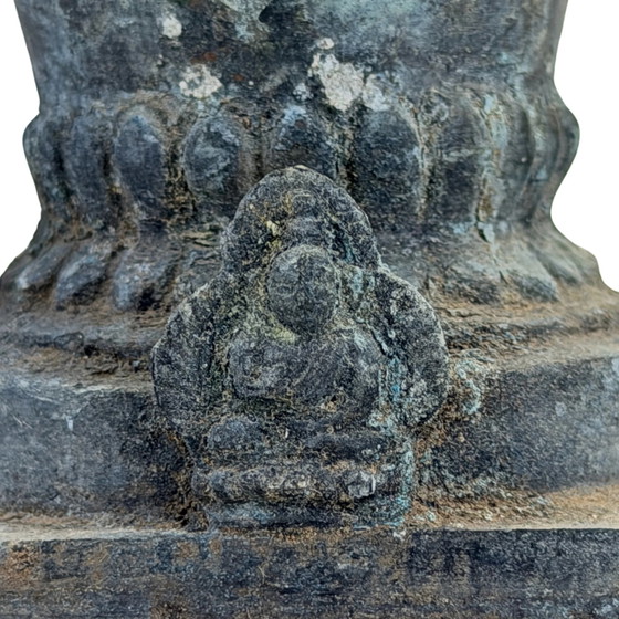 Estupa Votiva de Bronce de la India Oriental – Tradición Pala – c. Siglos X-XII – 10,5 cm – Esculturas (photo 5 of 11)