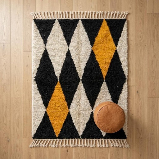Tappeto marocchino in lana fatto a mano – Unico e senza tempo 250cmx170cm – vloerkleden en tapijten, Cotton