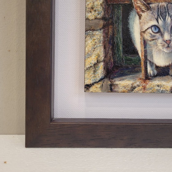 Image 1 of “Cat looking out the window” Miguel A. Galván Mangas, late 20th century - Valladolid, Spain