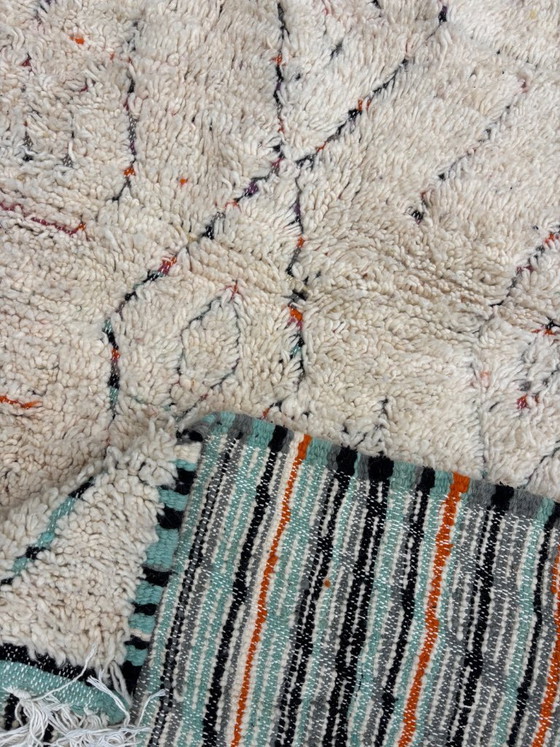 Image 1 of White Berber Moroccan Mrirt Wool Rug 160x290 cm– Handwoven Neutral Berber Carpet, Geometric Texture Design, Modern Minimalist De