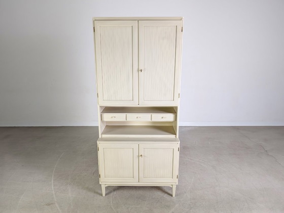 Image 1 of Vintage Svante Skogh boekenkast, shabby chic landelijke stijl kast